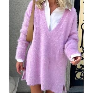 SHOW ME YOUR MUMU Cozy Forever Sweater In Pretty Pink Knit
